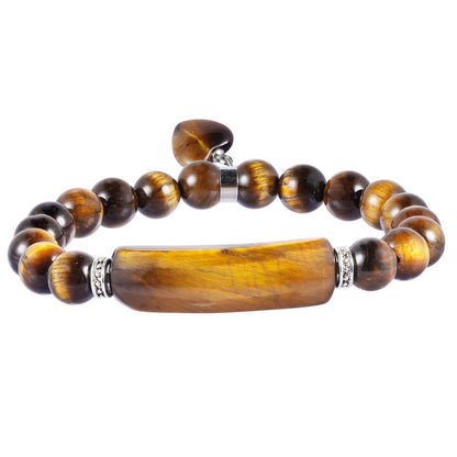 Healing Stone Bracelet 8mm Beads Chakra Crystal Energy Heart Charm Bracelet Handmade Jewelry for Women