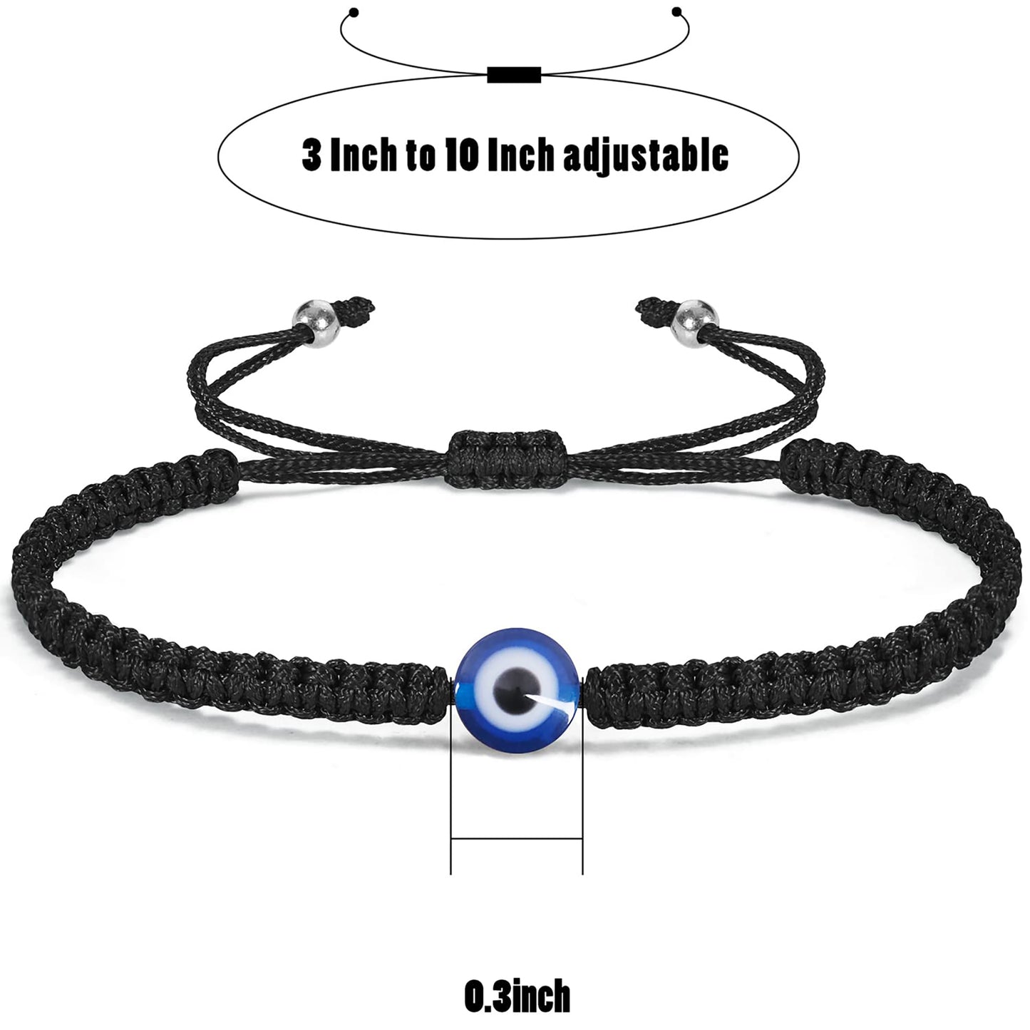 Evil Eye Bracelets for Women Men Handmade Braided Kabbalah Good Luck Bracelet Rope Cord Thread Friendship Bracelet Adjustable String Minimalist Jewelry
