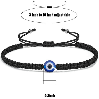 Evil Eye Bracelets for Women Men Handmade Braided Kabbalah Good Luck Bracelet Rope Cord Thread Friendship Bracelet Adjustable String Minimalist Jewelry