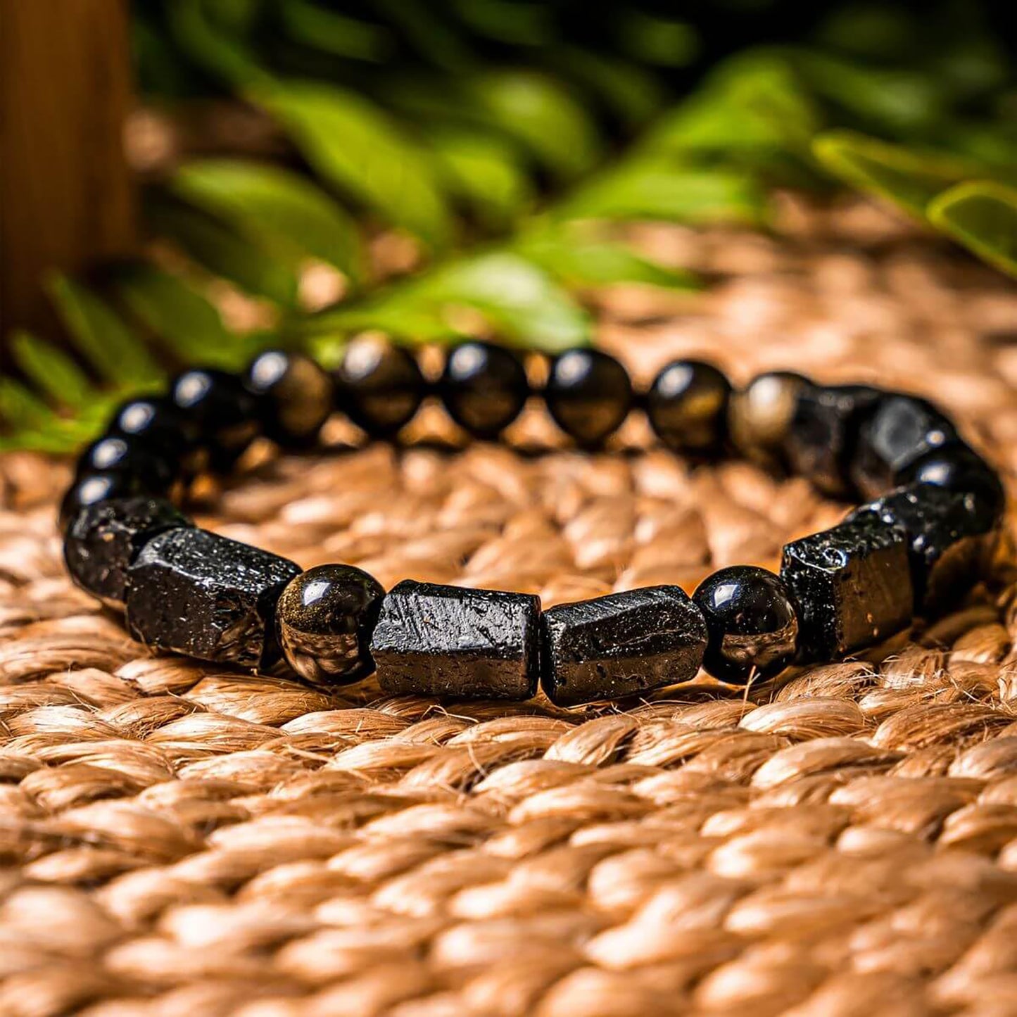 Conscious Items - Black Tourmaline Bracelet - Feng Shui Black Obsidian Bracelet - Authentic Black Tourmaline - The Spiritual Protection Bracelet - Black Tourmaline Crystals - Men and Woman Jewelry