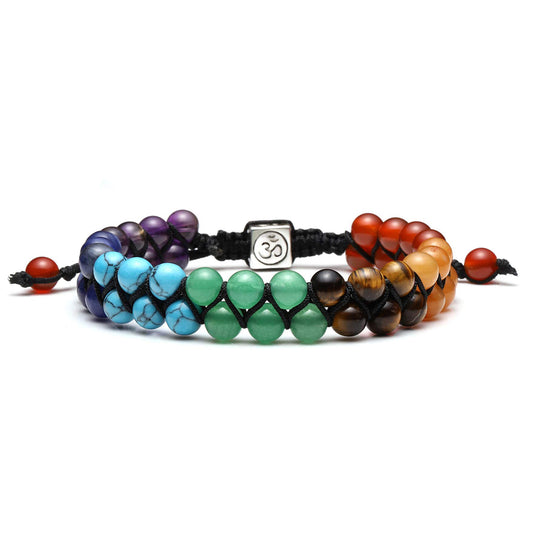Bead Chakra Bracelet 7 Chakras Healing Crystals Bracelet Yoga Stone Beads Bracelets Meditation Relax Anxiety Bangle for Womens Mens