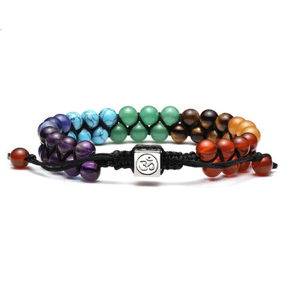 Bead Chakra Bracelet 7 Chakras Healing Crystals Bracelet Yoga Stone Beads Bracelets Meditation Relax Anxiety Bangle for Womens Mens