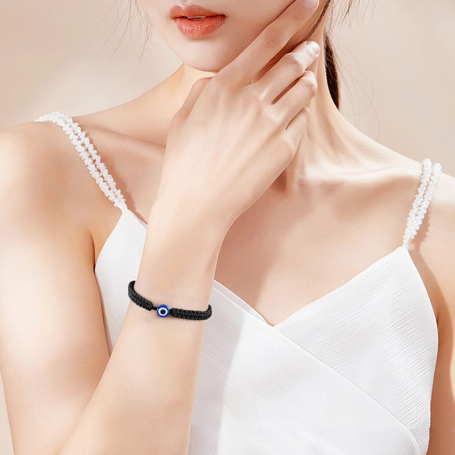 Evil Eye Bracelets for Women Men Handmade Braided Kabbalah Good Luck Bracelet Rope Cord Thread Friendship Bracelet Adjustable String Minimalist Jewelry