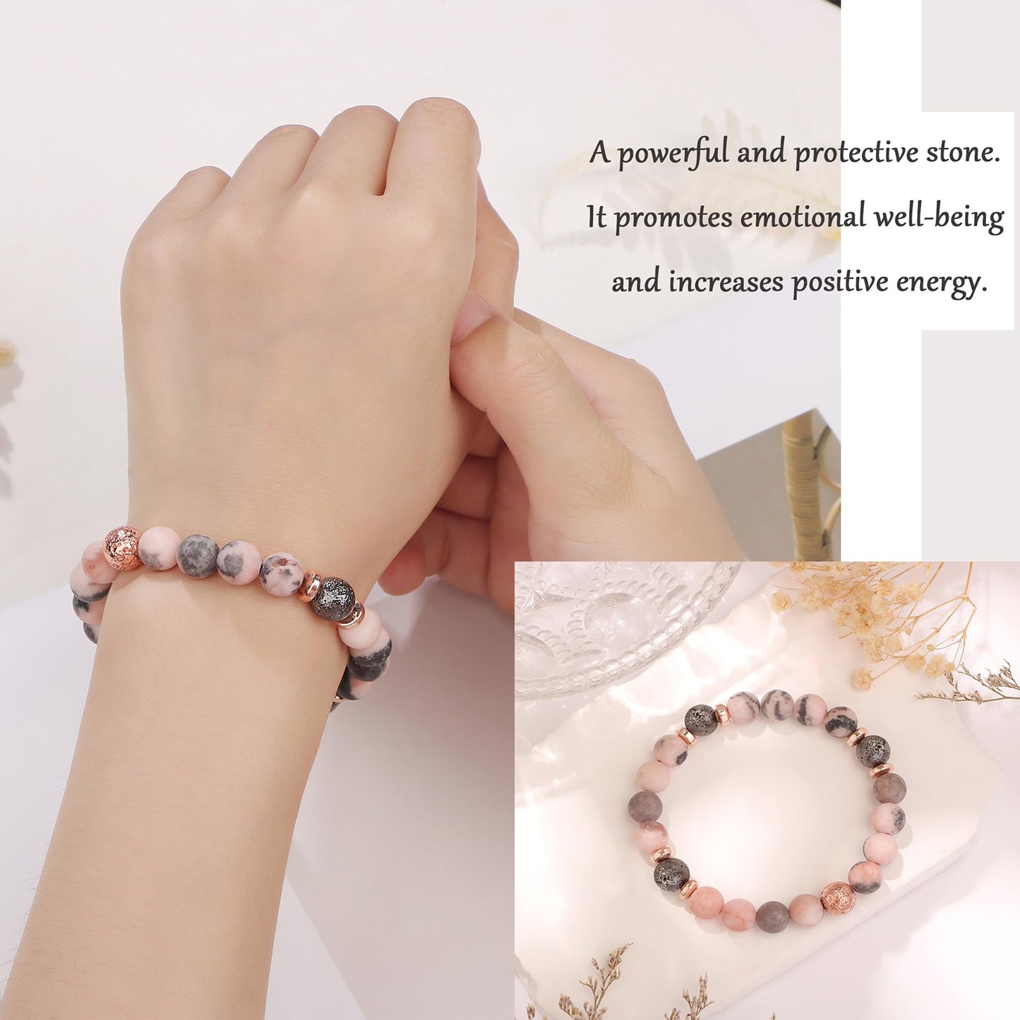13th 16th 18th 21st 25th 30th 35th 40th 45th 50th 60th 65th 70th 75th 80th Birthday Gifts for Women, Natural Stone Bracelet Birthday Gifts for Women Mom Daughter Grandma Sister Coworker