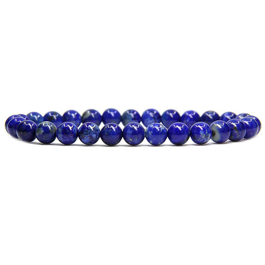 Handmade Gem Semi Precious Gemstone 6mm Round Beads Stretch Bracelet 7" Unisex