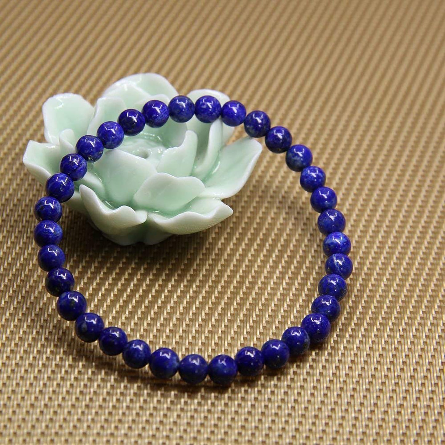 Handmade Gem Semi Precious Gemstone 6mm Round Beads Stretch Bracelet 7" Unisex