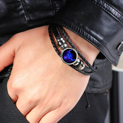 Zodiac Signs Spirit Bracelet Zodiac Bracelet for Women Men Adjustable 12 Constellation Bracelet Multilayer Zodiac Black Leather Bracelets Zodiac Sign Wrap Bracelet for Women Men Birthday Jewelry