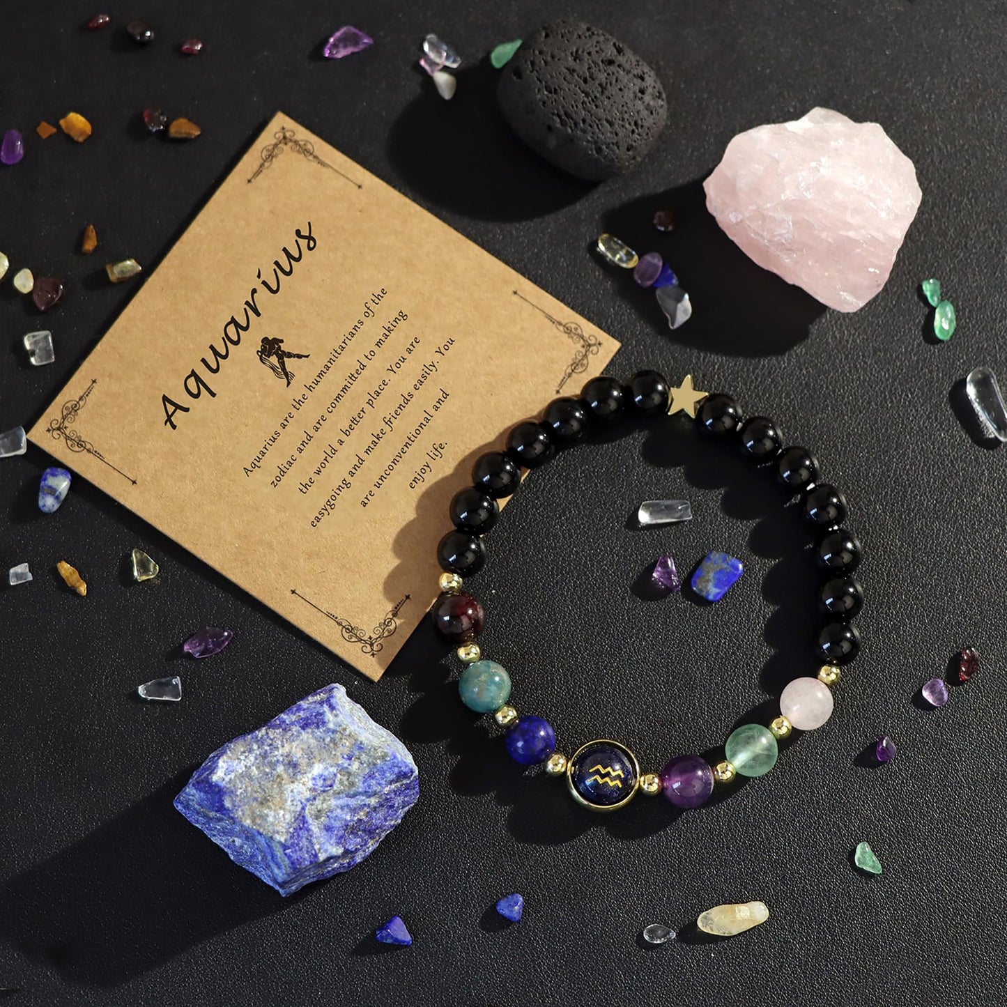 Zodiac Bracelets for Women 12 Constellations Healing Crystal Stone Beads Bracelet Birthday Zodiac Gifts Horoscope Spiritual Bracelet