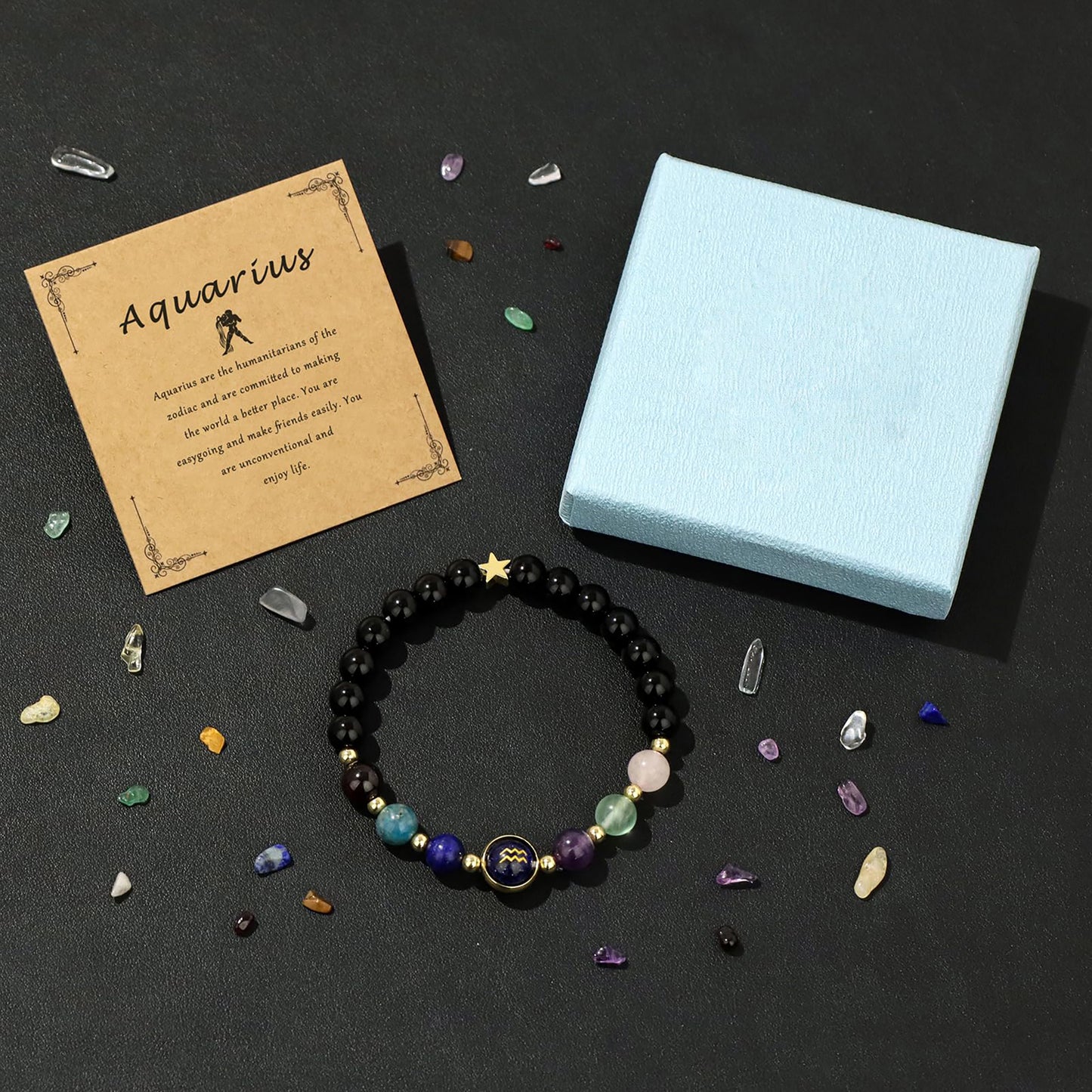 Zodiac Bracelets for Women 12 Constellations Healing Crystal Stone Beads Bracelet Birthday Zodiac Gifts Horoscope Spiritual Bracelet