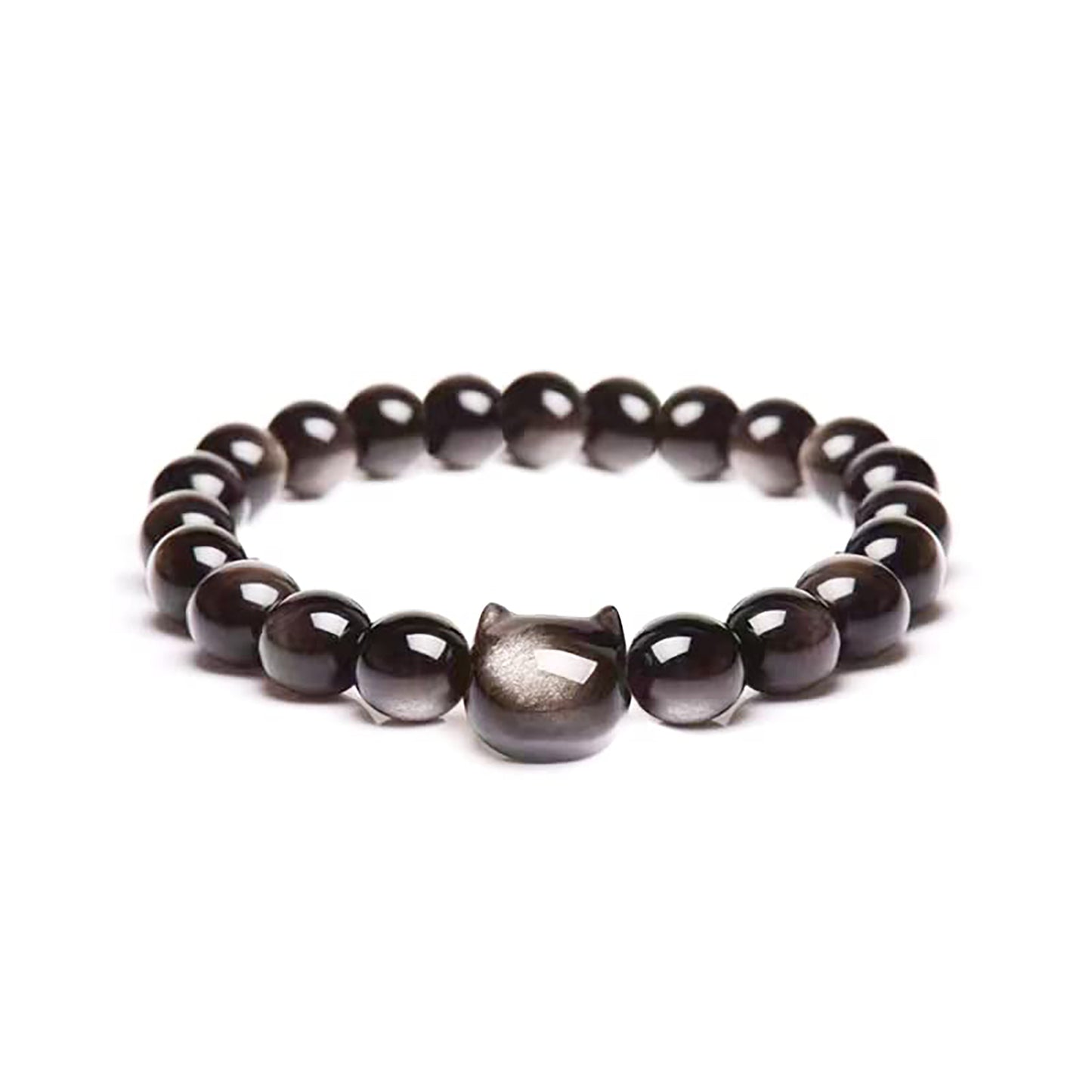Money Attraction Cat Bracelet - Black Obsidian Women Bracelets -Wealth Prosperity Abundance Stone Bead Bracelet, Entrepreneur Business Luck Beaded Bracelets,Good Luck Feng Shui Bracelets For Women Gifts For Women