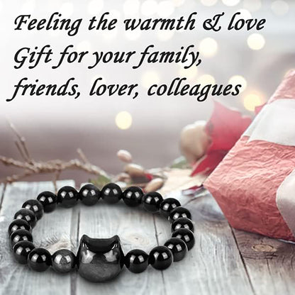 Money Attraction Cat Bracelet - Black Obsidian Women Bracelets -Wealth Prosperity Abundance Stone Bead Bracelet, Entrepreneur Business Luck Beaded Bracelets,Good Luck Feng Shui Bracelets For Women Gifts For Women