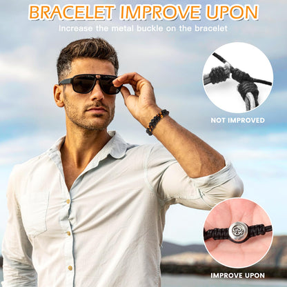 Triple Protection Bracelet - for Protect & Balance - Energy Crystal Bracelets for Men Women - Bring Good Luck & Prosperity - Tiger Eye Hematite & Black Obsidian Jewelry Natural Stone Healing Bracelet