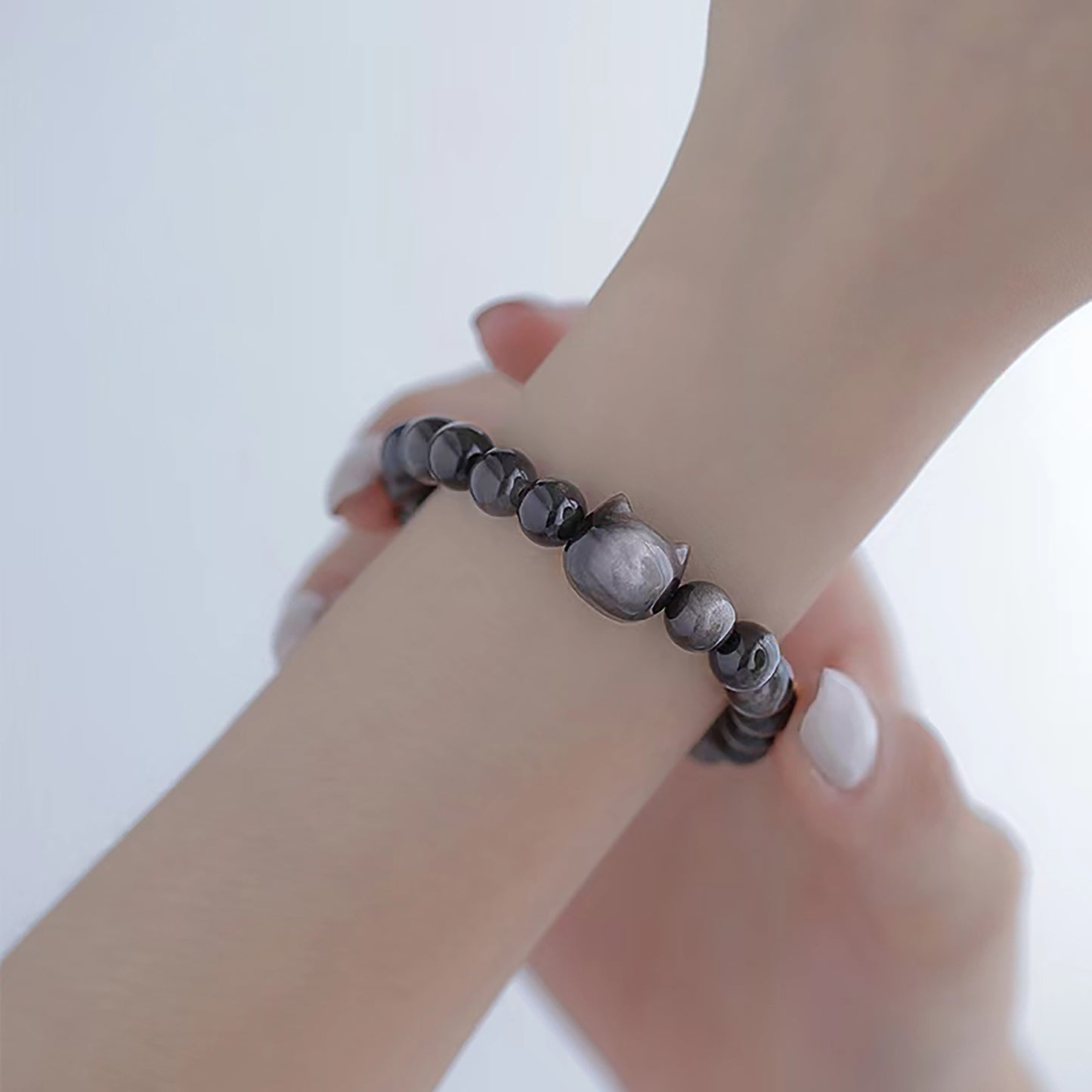 Money Attraction Cat Bracelet - Black Obsidian Women Bracelets -Wealth Prosperity Abundance Stone Bead Bracelet, Entrepreneur Business Luck Beaded Bracelets,Good Luck Feng Shui Bracelets For Women Gifts For Women