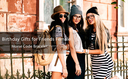 Morse Code Bracelets for Women, Funny Birthday Gifts, Best Friend Friendship Gifts
