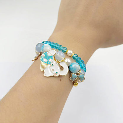 Matching Bracelets Set Crystal Beads Bracelet Cute Cartoon Elastic Beaded Pearl Bracelets Jewelry for Women Bff Friendship