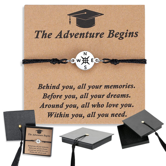 2025 Graduation Gifts for Her/Him - Adjustable Bracelet Comes in Cap Box with Quote Cards - for High School/College/Middle School Grads