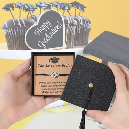 2025 Graduation Gifts for Her/Him - Adjustable Bracelet Comes in Cap Box with Quote Cards - for High School/College/Middle School Grads