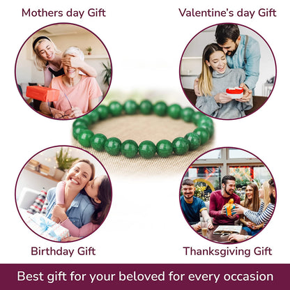 Jade Bracelet - Healing Crystal Wealth Bracelet - Jade Bracelet for Women Men - Bring Good Luck Prosperity and Emotional Balance - Adjustable Size Visit the Crystal Vibe Store