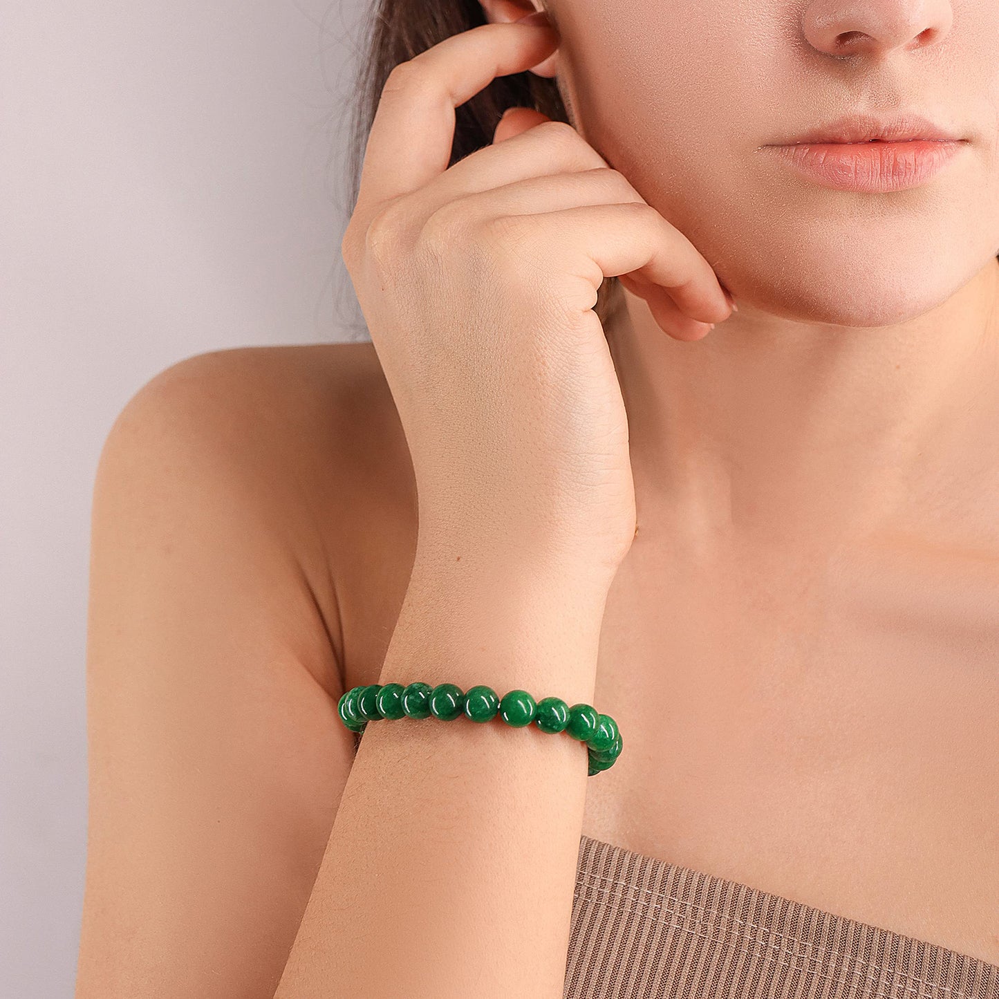 Jade Bracelet - Healing Crystal Wealth Bracelet - Jade Bracelet for Women Men - Bring Good Luck Prosperity and Emotional Balance - Adjustable Size Visit the Crystal Vibe Store