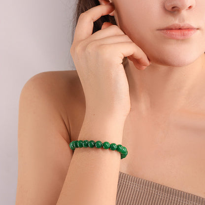 Jade Bracelet - Healing Crystal Wealth Bracelet - Jade Bracelet for Women Men - Bring Good Luck Prosperity and Emotional Balance - Adjustable Size Visit the Crystal Vibe Store