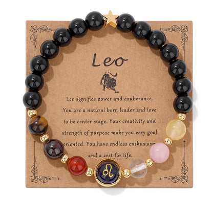 Zodiac Bracelets for Women 12 Constellations Healing Crystal Stone Beads Bracelet Birthday Zodiac Gifts Horoscope Spiritual Bracelet