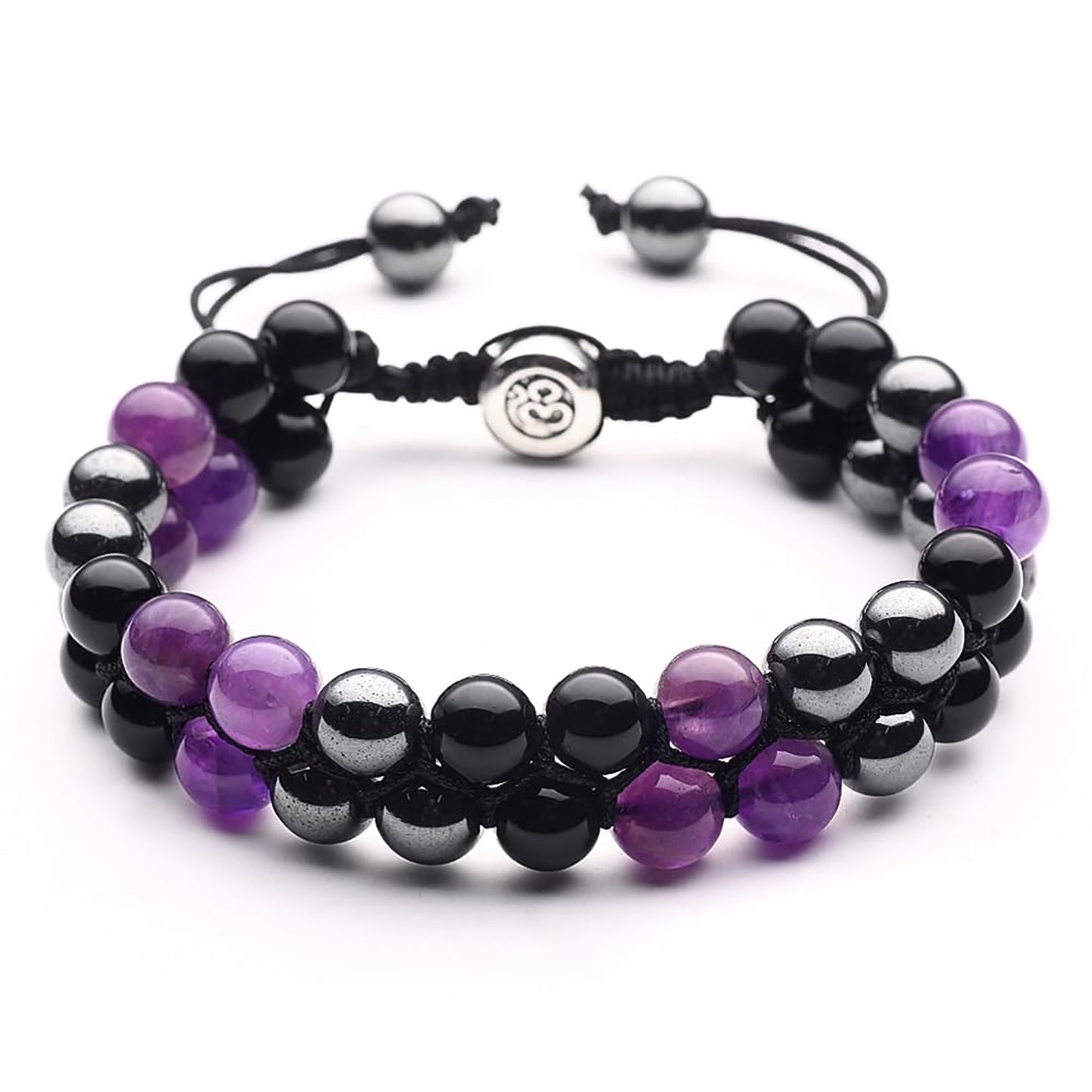 Triple Protection Bracelet - for Protect & Balance - Energy Crystal Bracelets for Men Women - Bring Good Luck & Prosperity - Tiger Eye Hematite & Black Obsidian Jewelry Natural Stone Healing Bracelet