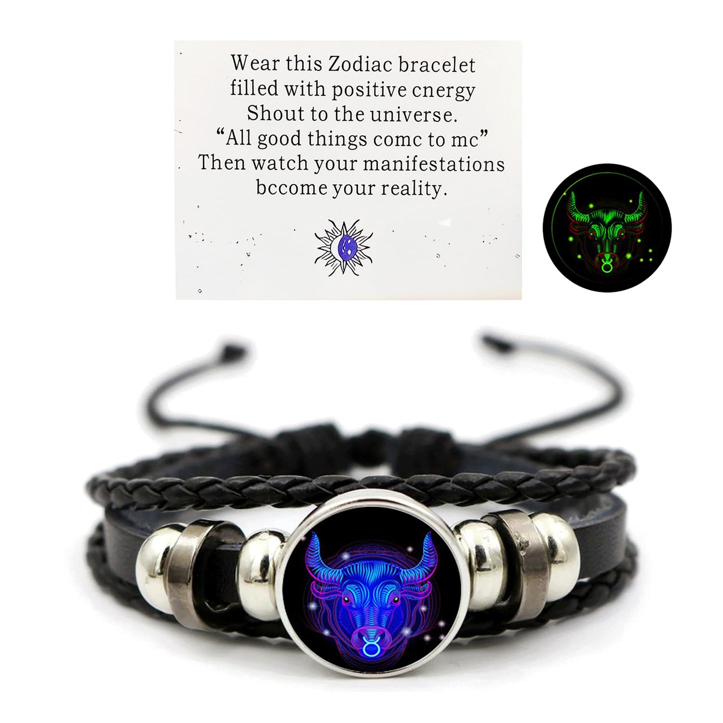 Zodiac Signs Spirit Bracelet Zodiac Bracelet for Women Men Adjustable 12 Constellation Bracelet Multilayer Zodiac Black Leather Bracelets Zodiac Sign Wrap Bracelet for Women Men Birthday Jewelry