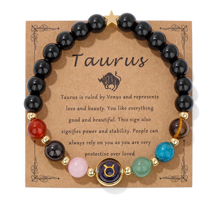 Zodiac Bracelets for Women 12 Constellations Healing Crystal Stone Beads Bracelet Birthday Zodiac Gifts Horoscope Spiritual Bracelet
