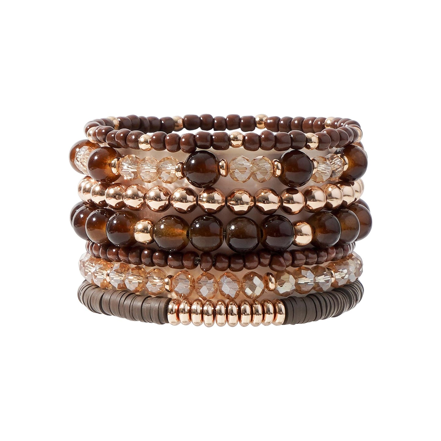 Surfer Heishi Clay Bead Bracelets for Women Bohemian Stackable Gold Beaded Stretch Bracelets Elastic Layering Friendship Bracelets Set Boho Jewelry