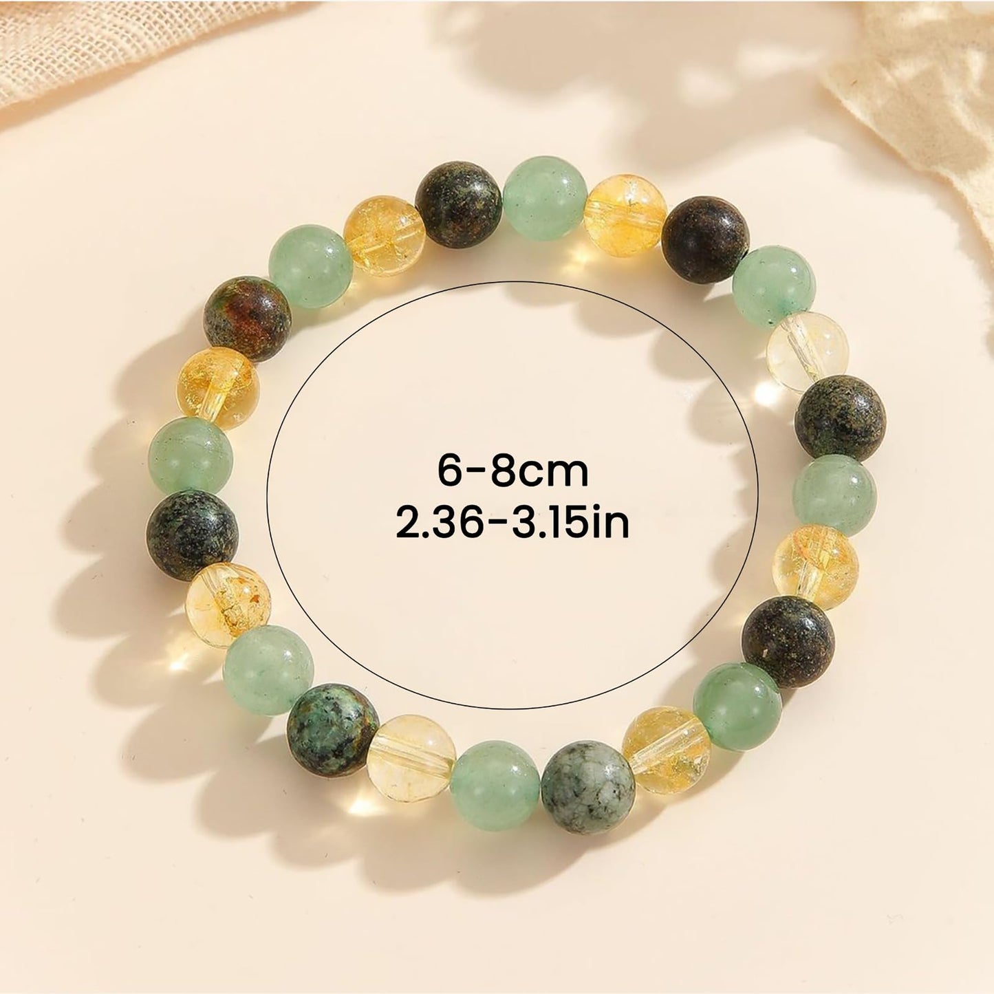 Extra Strength Wealth Bracelet - Money Bracelet for Prosperity - Citrine, Green Aventurine and African Turquoise Beaded Bracelet for Women Men - Adjustable Size